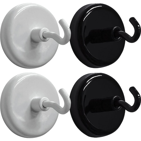 Teacher Created Resources Black & White Magnetic Hooks, 4-Piece Set, 4PK TCR20122